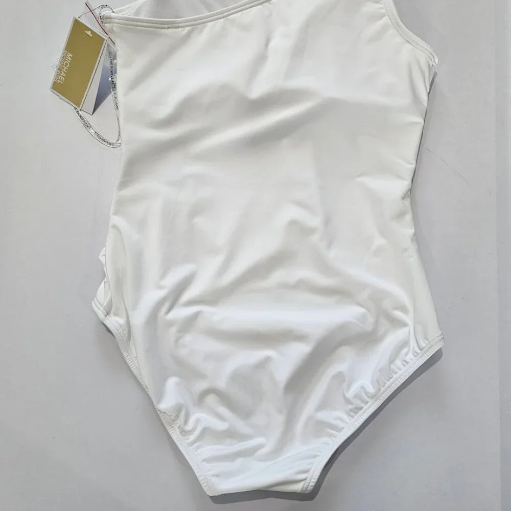 Michael Kors Iconic Solids One Shoulder One Piece Swimsuit - Picture 8 of 13